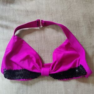Pink And Black Sequin Bra Or Bikini Top